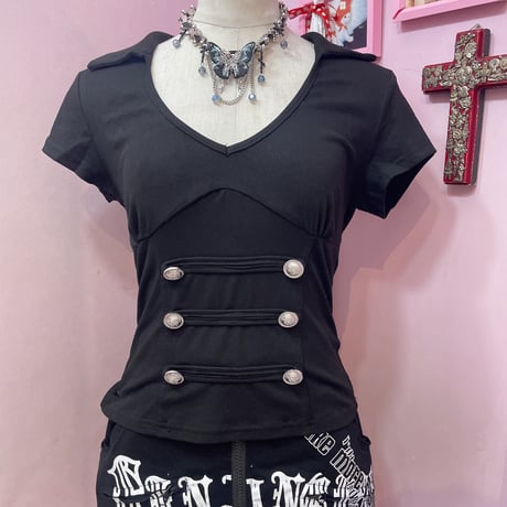 ナポレオンデザイン襟付きカットソー