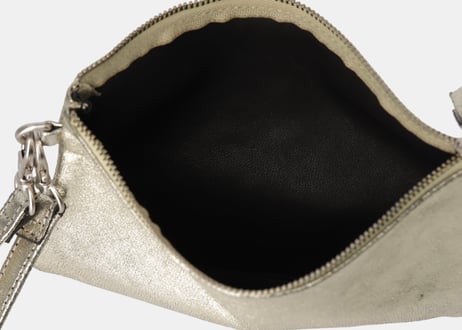 STRAP LEATHER POUCH SILVER