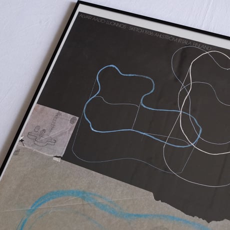 Alvar Aalto 1936 sketch vintage poster