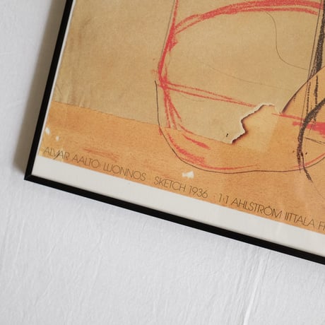 Alvar Aalto 1936 sketch vintage poster