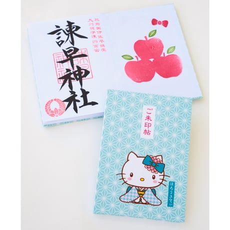 キティちゃん 御朱印帳（麻の葉ブルー）／中面２面展開