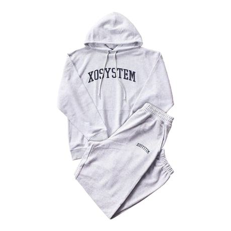 XOSYSTEM｜XO COLLEGE ARCH LOGO 8.8oz SWEAT PARKA