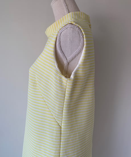 70's~80's Striped sleeveless dress