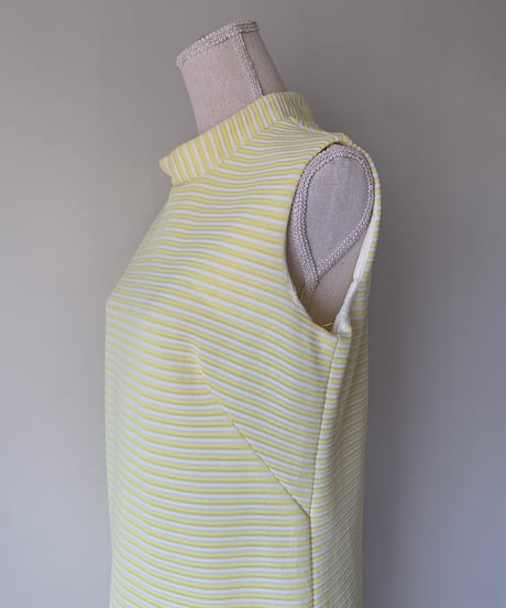 70's~80's Striped sleeveless dress