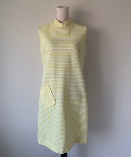 70's~80's Striped sleeveless dress