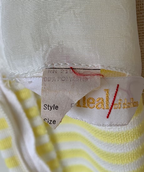 70's~80's Striped sleeveless dress