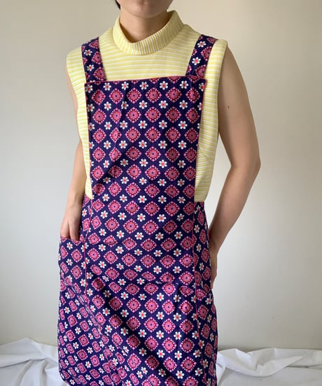 70's~80's Striped sleeveless dress