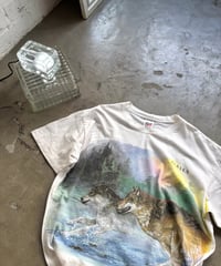 90's Made in USA very beautiful wolf design T-shirt
