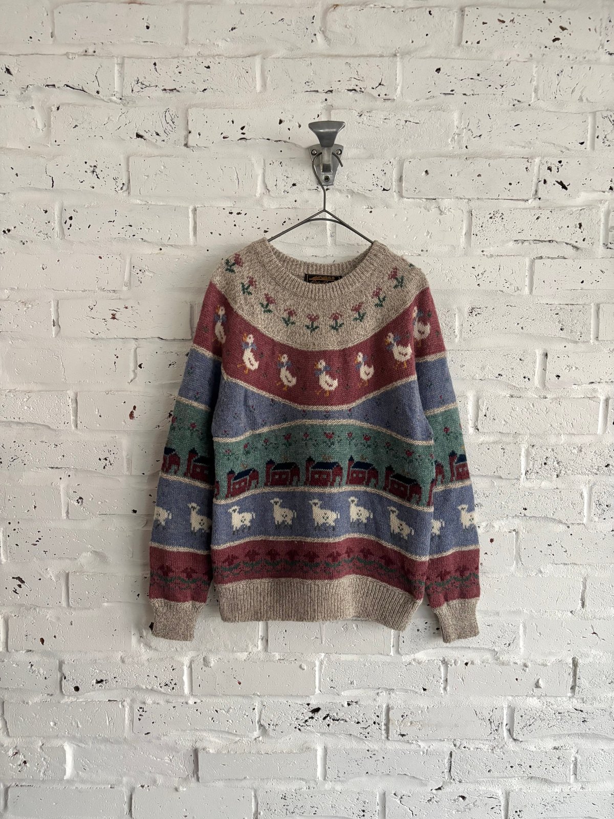 90's《Eddie Bauer》artistic animal farm design kn...