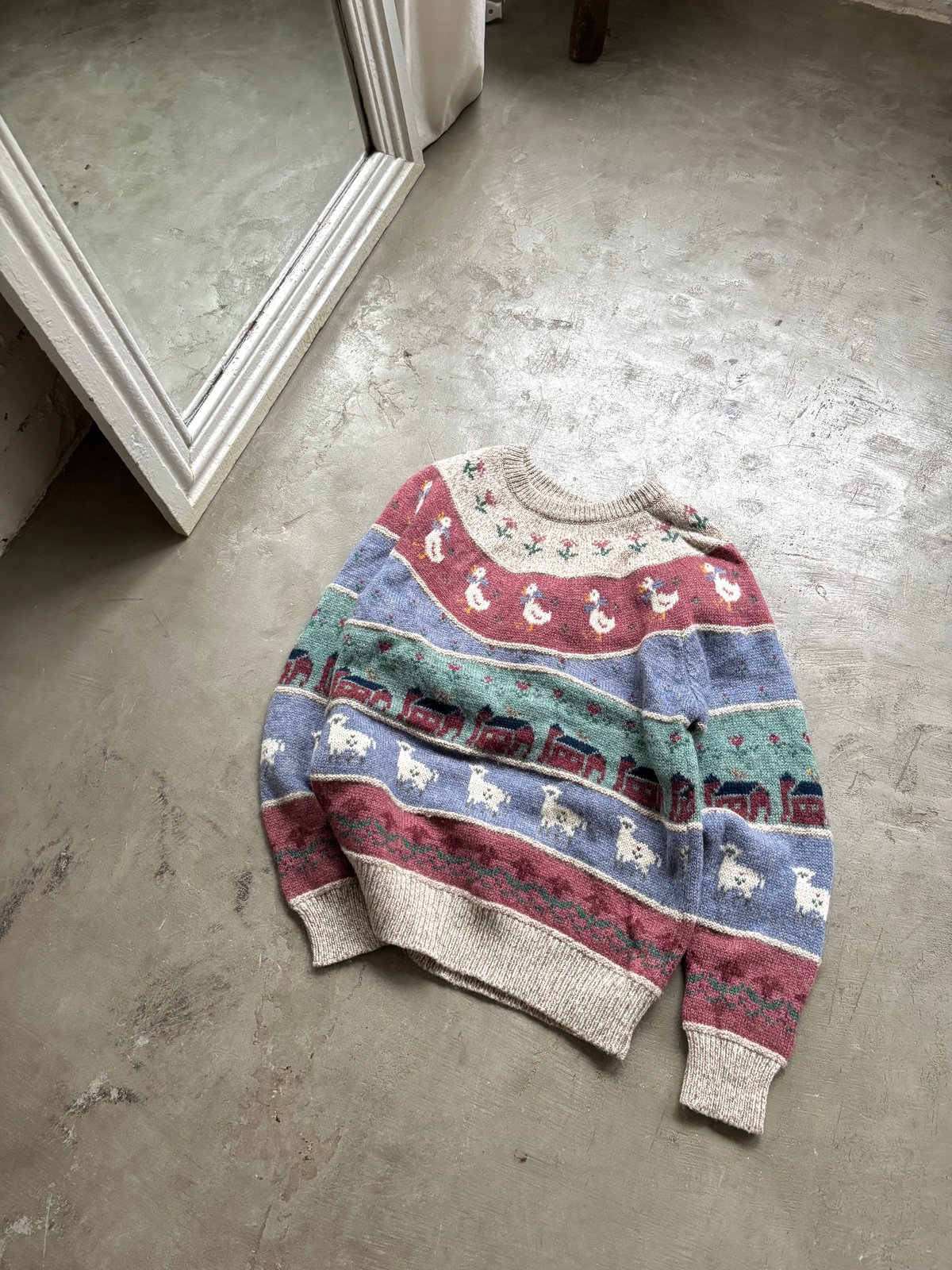 90's《Eddie Bauer》artistic animal farm design kn...