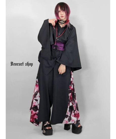 Deorart DRT2890 Grunge Rose ハカマ風 切替ワイドパンツ