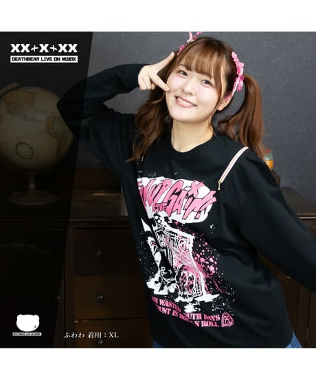 DEATHBEAR/デスベア　【TURN UP THE GAIN】ZIP Long Sleeve T-SHIRTS（FANCY PINK）