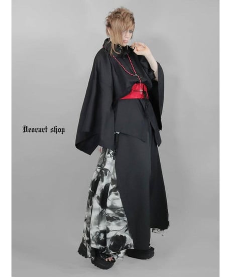 Deorart DRT2890 Grunge Rose ハカマ風 切替ワイドパンツ