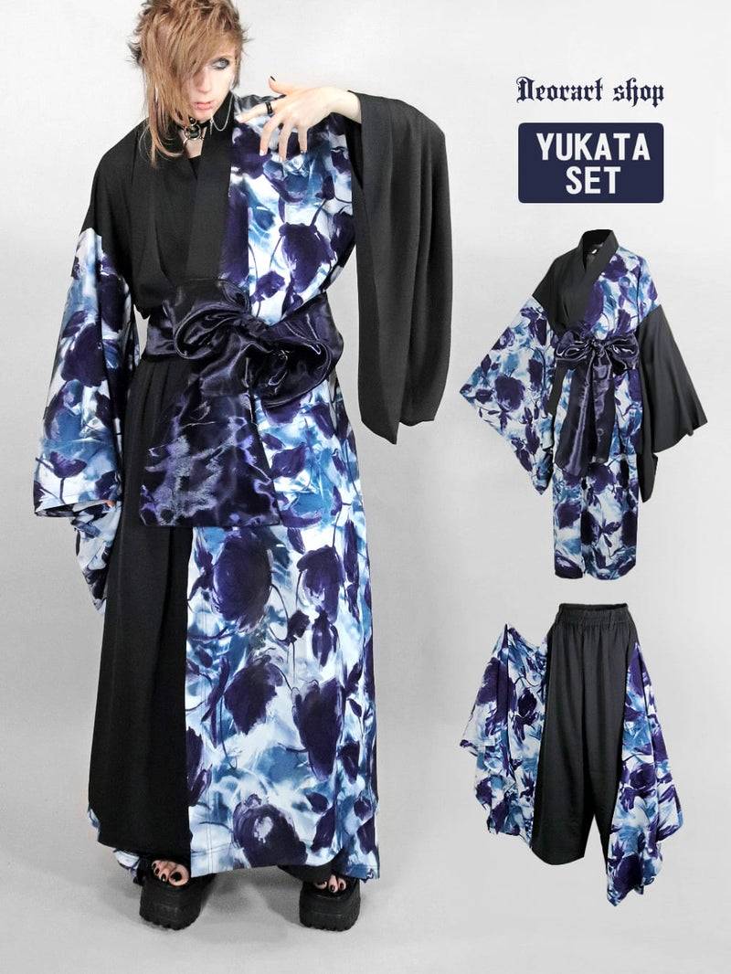 Deorart DRT2889set Grunge Rose 浴衣セットアップ（BLACK×
