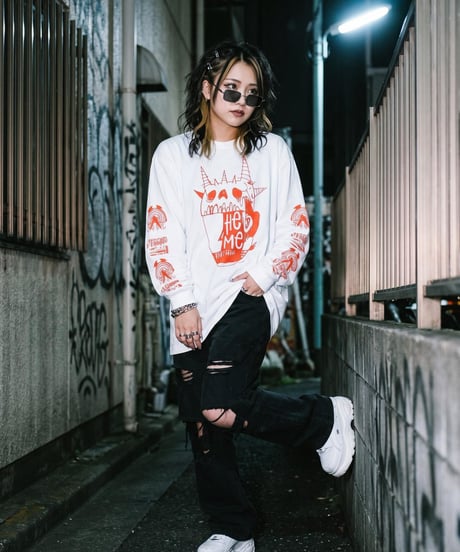 kyogudrddd　LONG SLEEVE（WHITE✖ORANGE）