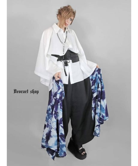 Deorart DRT2890 Grunge Rose ハカマ風 切替ワイドパンツ
