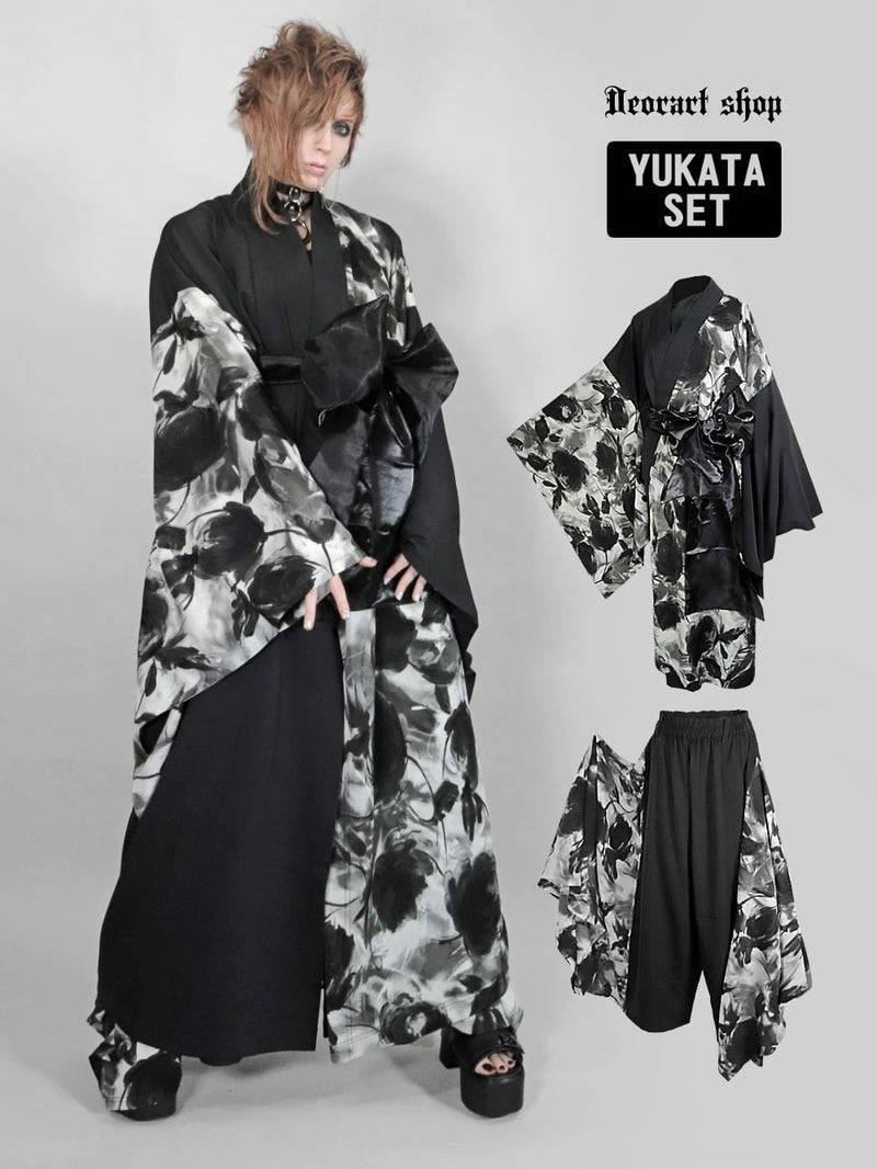 Deorart DRT2889set Grunge Rose 浴衣セットアップ（BLACK×