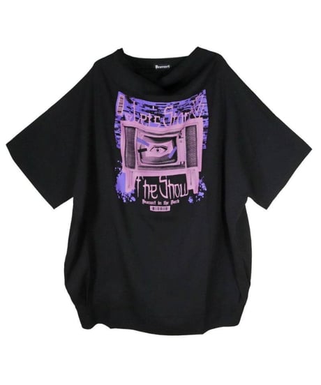 Deorart DRT2893 モンスターサイズ ドレープ・チュニック Tシャツ [Retro TV]