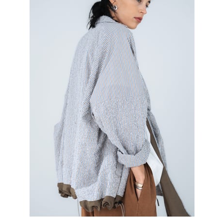 <予約商品>　[TA-TP0054] FUZZY STRIPE OVERSIZED BLOUSON