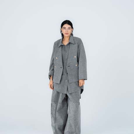 <予約商品>　[TA-PT0048] SEQUIN EMBROIDERY WIDE TROUSER