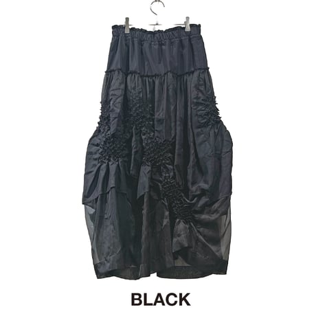 <予約商品>　[TA-BUM0013] "BUMPY" SHEER ASYMMETRIC SKIRT