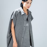 <予約商品>　[TA-TP0052] OVERSIZED RAW EDGE SHIRT