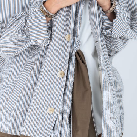 <予約商品>　[TA-TP0054] FUZZY STRIPE OVERSIZED BLOUSON