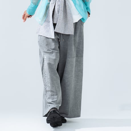 <予約商品>　[TA-PT0048] SEQUIN EMBROIDERY WIDE TROUSER