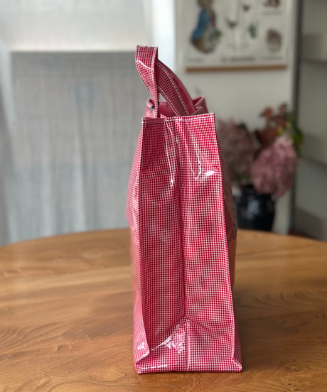TEMBEA PAPER TOTE MEDIUM GINGHAM CHECK