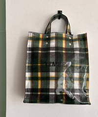 TEMBEA／PAPER TOTE SMALL（CHECK GREEN)