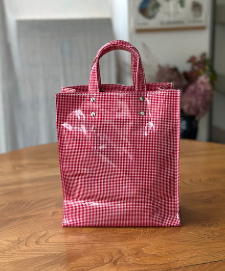 TEMBEA PAPER TOTE SMALL GINGHAM CHECK