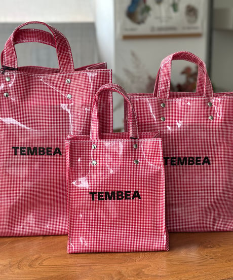 TEMBEA PAPER TOTE MEDIUM GINGHAM CHECK