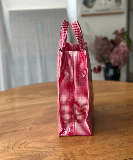 TEMBEA PAPER TOTE SMALL GINGHAM CHECK