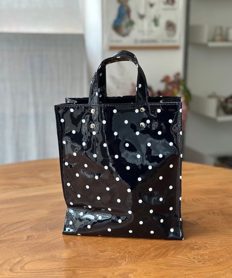 TEMBEA PAPER TOTE SMALL BLACK DOT