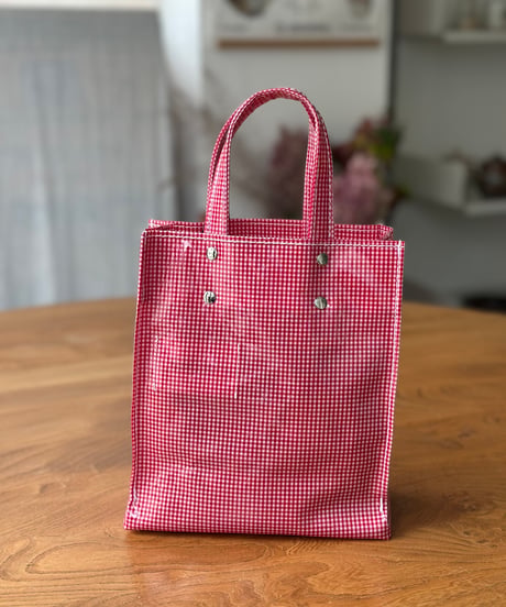 TEMBEA PAPER TOTE MINI GINGHAM CHECK