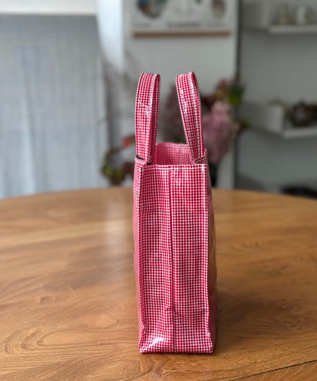 TEMBEA PAPER TOTE MINI GINGHAM CHECK