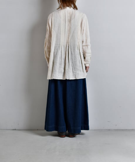 TOAST / Indigo Denim Pull On Cropped Trousers