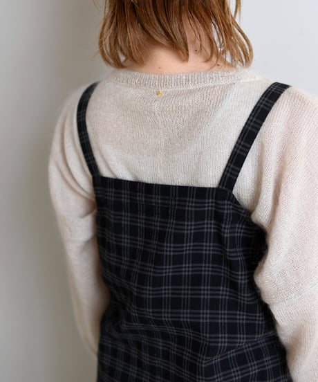 TOAST / Check Cotton Wool Apron Dress
