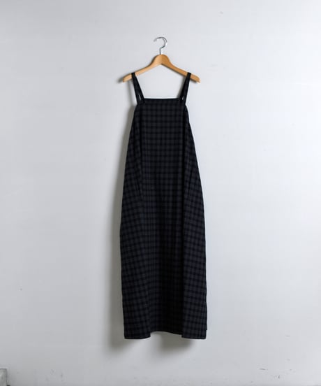 TOAST / Check Cotton Wool Apron Dress