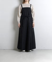 TOAST / Check Cotton Wool Apron Dress