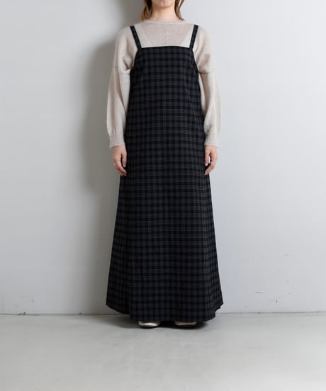TOAST / Check Cotton Wool Apron Dress