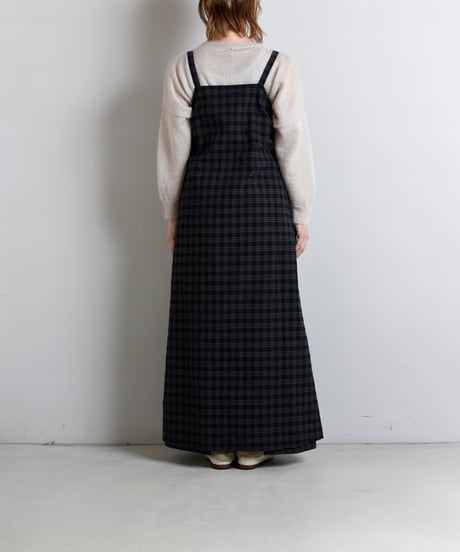 TOAST / Check Cotton Wool Apron Dress