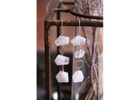 フラットムーンストーンｋ14GFフックピアス