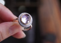 Aube アメジスト　ｋ18YG×SILVERリング