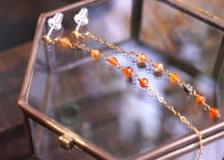 カーネリアン　アシンメトリーロングピアス