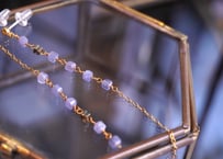 タンザナイト　アシンメトリーロングピアス