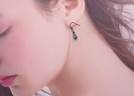 アマゾナイト、ルビー　ピアス