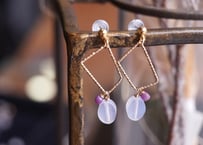 フォスフォシデライト、カルセドニー　チタンピアス