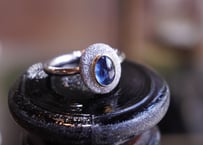 Aube　サファイア　ｋ18YG×SILVERリング