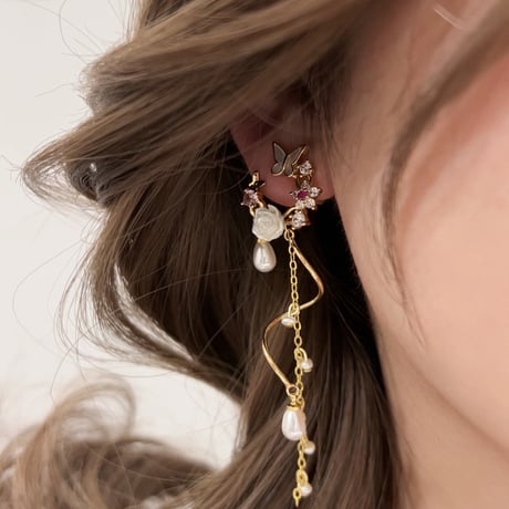 Fleur et Papillonピアス/イヤリング
